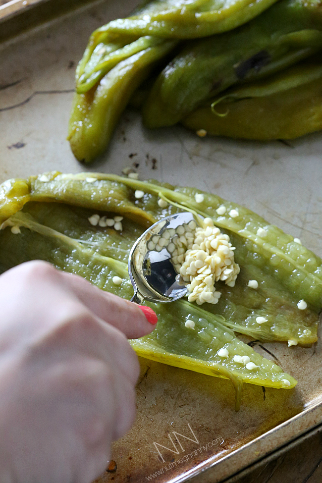 removing seeds from green chile