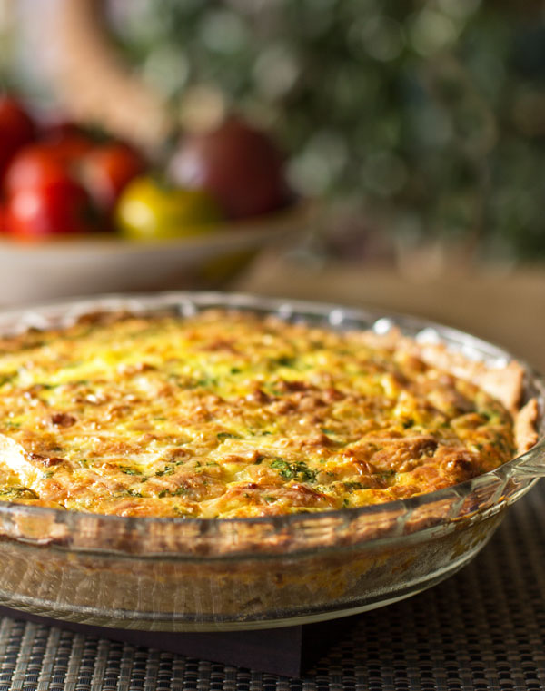 Green chile quiche